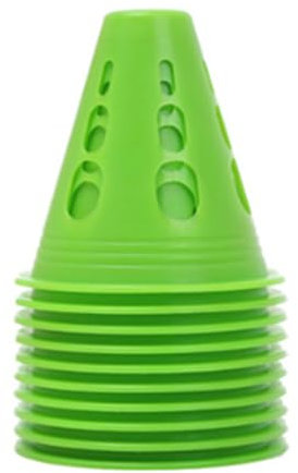 PTILSERY Sportkegel, 10 Stück, Sportkegel, Trainingshütel, Verkehrskegel, Rollschuhlaufen, Hindernistraining, Agility-Markierungshütchen
