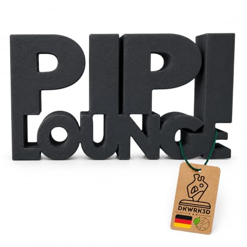 Pipi Lounge Aufsteller - WC Schild Dekoration - Toilette Schild - Badezimmer Deko Schriftzug Gäste WC Schild - WC Deko (Schwarz, M)