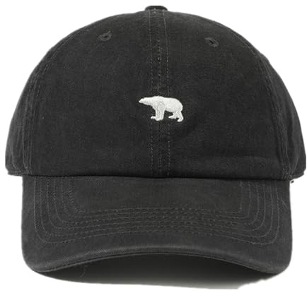 LANLYLGQ Baseballkeps snapback basebollkeps unisex män kvinnor vintage broderi UV skydd dockare keps solhatt, Björn svart, one size
