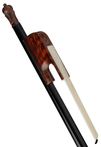 Geigenbogen zum Spielen 4/4 Violinbogen Kohlefaserbogen mit Schlangenholz-Frosch-Rosshaar langlebig und leicht