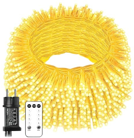 Anmossi LED Ljusslinga,30m 300 LED Julbelysning med Fjärrkontroll,8 Lägen,Timer,Minnesfunktion,IP44 Vattentät LED-ljusslinga för Utomhus/Inomhus,Balkong,Trädgård, Fest,Grandekoration,Varmvit
