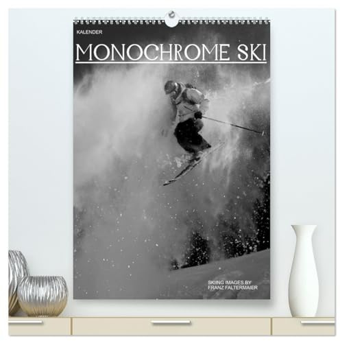 Monochrome Ski (hochwertiger Premium Wandkalender 2026 DIN A2 hoch), Kunstdruck in Hochglanz: Verschiedene Skimotive von meinen Reisen. Different b/w images of my skiing ventures (CALVENDO Sport)