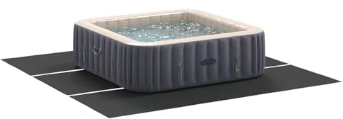 vidaXL Tapis de Piscine Noir 396 x 396 x 0,1 cm Tissu Non tissé, Couverture de Piscine pour Jardin et terrasse, Pliable, Nappe de Sol Durable, Protecteur léger pour Natation Estivale en extérieur