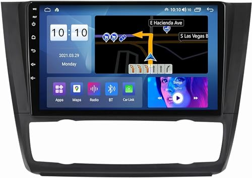 Reproductor Multimedia Android 12 para BMW Serie 1 E81 E82 E87 E88 (2008-2012) - Pantalla táctil de 9, navegación GPS, Receptor Bluetooth, FM, Entrada AUX, Tarjeta TF, Soporte SWC.