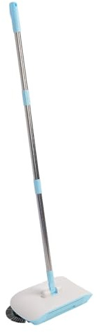 Pongnas Sweeper de Tapis Manuel Push Pochoir, Balayeur de Balayeur à Main Le Gardien de avec Un Nettoyeur de de Mopping du Sol Dur à 180 Degrés 20 en Marbre en Bois en Marbre en Bois (Blue)