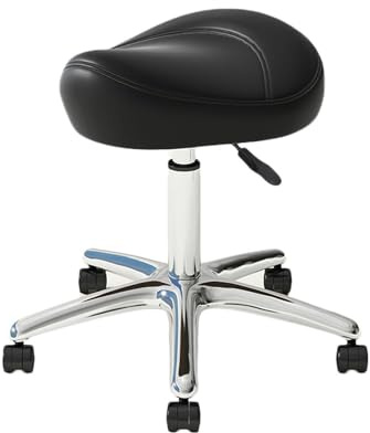 Sadelpall Med Hjul, Enkel Installation, Ergonomisk Stol, Justerbar Höjd 46 Till 60 Cm, For Att Skära Hemmakontor, Spasalong(Black)