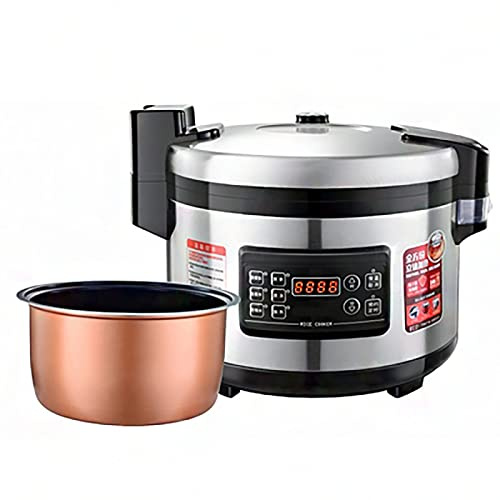 Olla arrocera Grande (15/20 L) Comercial, Gruesa, con Interior Antiadherente, para hoteles, restaurantes, comedores y escuelas, 220-240 V (20 L)