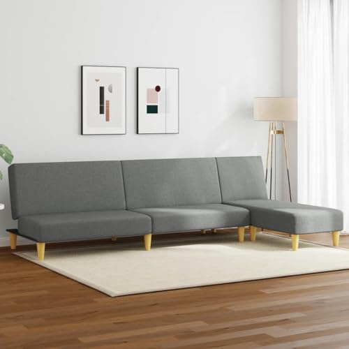 YuuSsea 2-TLG. Schlafsofa Garnitur Dunkelgrau, Stoffbezug, 200 cm, mit Chaiselongue, verstellbar für Wohnzimmer, Schlafzimmer, Gästezimmer, modernes Design