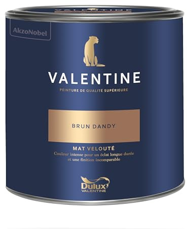 Dulux Valentine - La VALENTINE - Peinture intérieure en phase aqueuse de haute qualité - Couleur intense & pouvoir couvrant élevé - Mat Velouté Brun Dandy 2 L