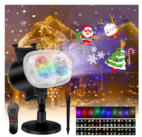 CFWWSAQ Lampada per proiettore, Il proiettore di Halloween di Natale Illumina l'onda 3D Esterna e Il proiettore Impermeabile a 16 Moi for Le Vacanze di Halloween al Coperto(A_6-10W)