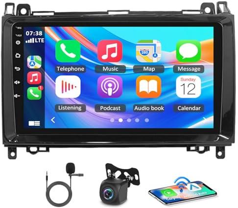 Autoradio für Mercedes-Benz B200 2004–2012 9 Zoll Navigationsgeräte Doppel Din Radio Bluetooth mit CarPlay Android Auto WiFi Android 13 2+32GB