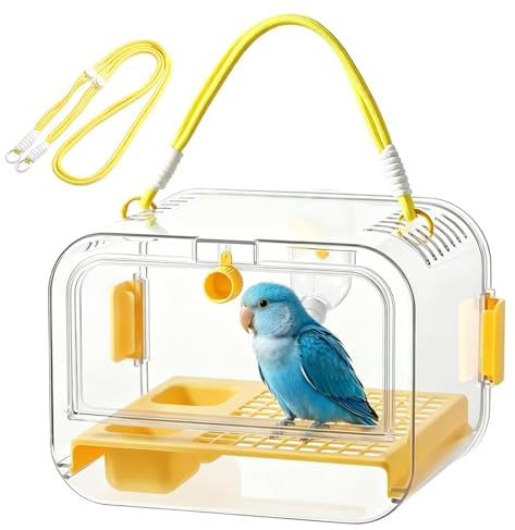 Transportín Aves Pequeñas Transportín Para Periquitos Con Bebedero | Jaula Transportín Loros Exterior Dueños Mascotas, Entrenadores, Voluntarios, Viajeros, Paseos, Visita Vet, Viajes Cortos