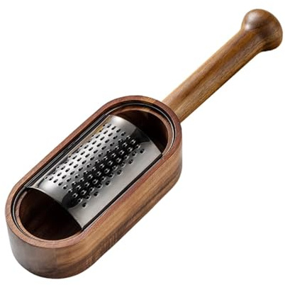 Hochwertige Käsereibe aus Buchenholz, inklusive Halter für reibungsloses Zerkleinern und organisierte Küchenaufbewahrung, bequeme Käsereibe aus Holz mit funktionalem Aufbewahrungsdesign, perfekt für