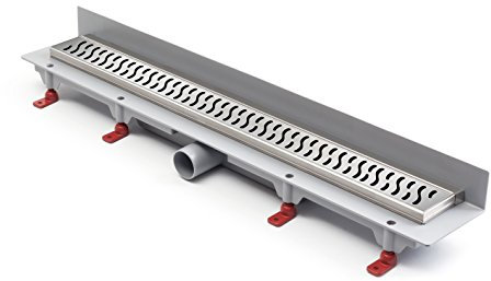 Duschrinne Bodenablauf Edelstahl Ablaufrinne Badablauf flach 85cm, Modell: Harmony-Wandmontage