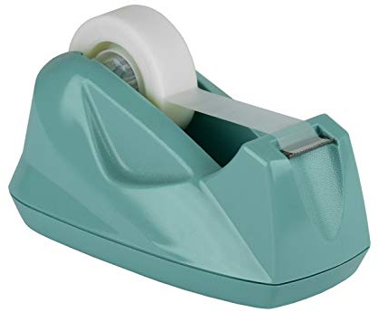 Acrimet Premium Desktop Tape Dispenser, Plastic, Non-Skid Base (Heavy Duty) (Solid Green Color)