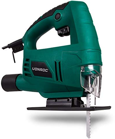 VONROC Stichsäge elektrisch 550W - Pendelhubstichsäge mit Staubabsaugung, variable Schnittwinkel & Geschwindigkeit, Schnellwechselsystem - inkl. 1 Sägeblatt
