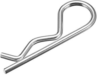 sourcing map Clipstifte, 3 mm Draht, Karbonstahl, 60 mm Länge, Anhänger, R-Form, Federspindel, Traktor, Rasenmäher, Befestigung, Hardware, silberfarben, 50 Stück