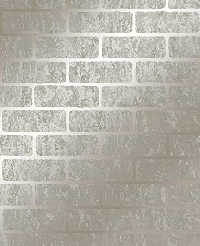 Super fresco Milan Brick Taupe Wallpaper