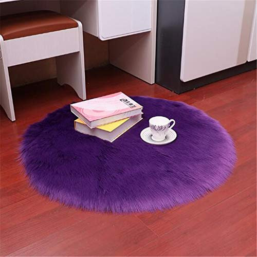 Hava Kolari Lammfell Faux Teppich Schaffell Lammfellimitat Nachahmung Longhair Bettvorleger Fell Wolle Vorleger oder Matte für Stuhl Sofa (40cm,Lila)