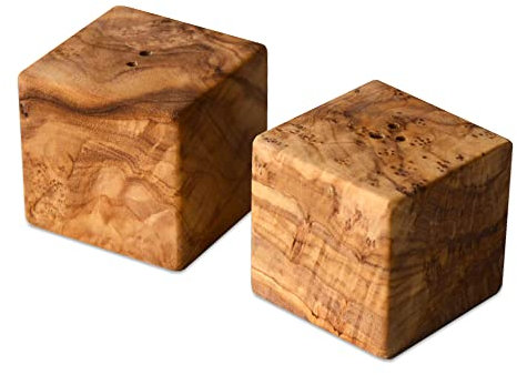 D.O.M. Salière et/ou poivrière en bois d'olivier (lot de 2)