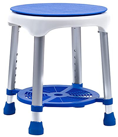 Antar Bad-Sicherheitssitz mit Drehkissen - Badewannensitz, Blau, Kunststoff, Gummi