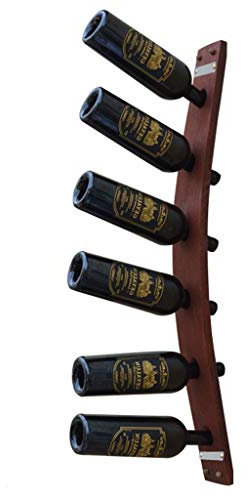 MYBA Weinregal Hölzerne Wandbehang Weinregal Retro Wein Storage Rack Flasche Verkaufsregale Weinflaschenhalter Organizer Bar Weinkeller Flaschenregal (Color : B, Größe : 6 Bottles)