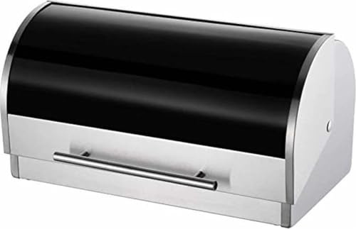 Michelino Boîte à pain en acier inoxydable 39,5 x 24 x 21 cm (verre noir)