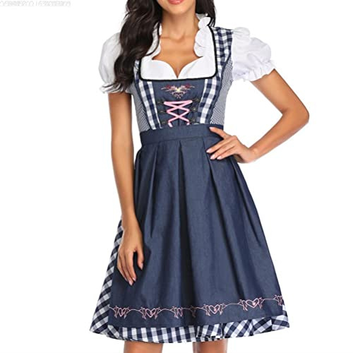 Oktoberfest-dräkt kvinnor i nationell stil, för ölfestival, jungfrudräkt för Oktoberfest, dirndl-klänning med förkläde, hembiträde, uniform, dräkt