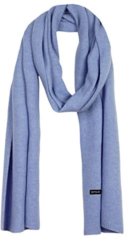Bovari 100% Kaschmir Schal - Damen und Herren - Strick-Schal in Premium Qualität - kuschelweich und warm (Hell-Blau/hellblau)