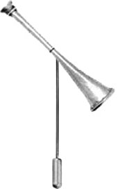 CreatedByJake e15 Jagdhorn aus feinem englischen Zinn an Krawattennadel, Mütze, Schal, Kragen, Mantel
