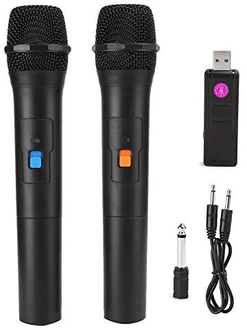 Universal VHF Wireless Microphone Set, 2 In 1 VHF Handheld Karaoke Mic for Live Performances, Meetings, Churches, Parties