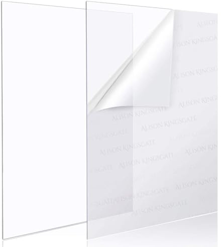 Alison Kingsgate 80X60CM 1mm Clear Perspex, Acrylic Sheet Cut to Size | Polycarbonate Plexiglass Clear Sheet for Picture Frame, DIY Craft, Art Projects, Painting Displays