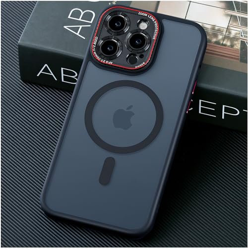JUESHITUO Verteidiger Serie für iPhone 13 Pro Hülle für MagSafe (Mit Integrierter Kameraschutz) [TOP N56 Starke Magnete] Stoßfest Kratzfest Matt Handyhülle iPhone 13 Pro Case Schwarz - 6,1