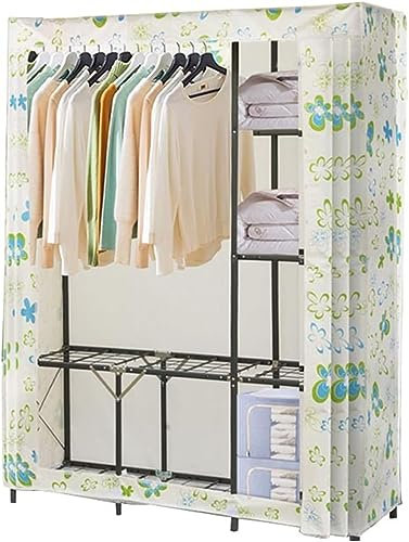 Einfacher zusammenklappbarer Kleiderschrank, Metallgitter-Trennwand, Kleideraufbewahrungsregal, Metallschiene, tragbare Möbel, geeignet für Wohnheimzimmer/a/164 x 172 x 65 cm