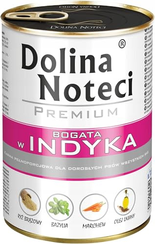 Dolina Noteci Premium Nassfutter für Hunde in Dosen mit Truthahn Glutenfrei 24 x 400g