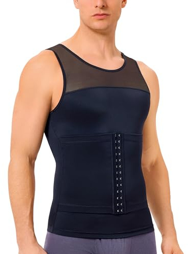 Junlan Shapewear Herren Kompressions Shirt ärmellos Abnehmen Body Shaper Taillenformer Bauchweg Tank Top Unterhemden Männer