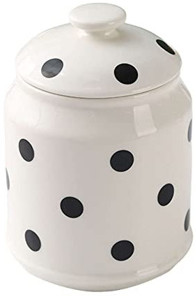 Tarro de cerámica para guardar sal, Tarro Hermético De Cerámica, Azucarero Blanco De 35 Oz Con Cuchara, Tarro De Cerámica Pequeño De Porcelana, Almacenamiento De Decoración De Cocina-limón-35oz (Colo