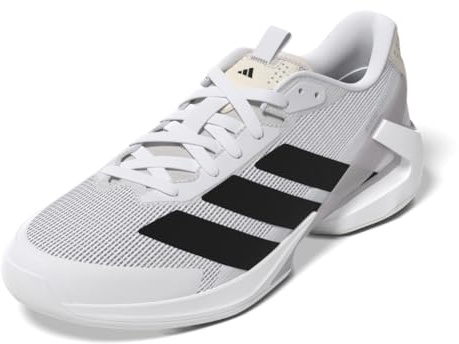 Adidas Mens Adizero Ubersonic 5 Tennis, White/Black/Silver Metallic, 12