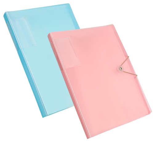 2 Pcs A4 Display Folders with a Total of 120 Pockets Display Book Presentation Project Folder with Plastic Sleeves and Safety Rope for Individuals,School,Offices
