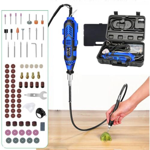 JAOSY Rotary Tool 80Pc Accessory Set Corded Multi Rotary Tool Set, with Keyless Chuck & Flex Shaft, Ideal for DIY Projects, Woodwork, Hobby Craft