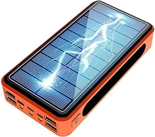 Solar Power Bank 50000Mah, Caricabatterie Solare Portatile 2020 Il più recente con 4 Uscite USB e Ingresso di Tipo C Batteria Torcia Portatile Impermeabile da 28 LED per attività all'aperto,