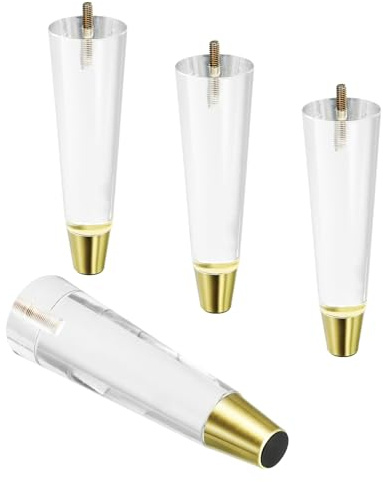 QUARKZMAN Acrilico Mobili Gambe 4pz 200mm/7,87 Lungo Ricambio Sofa Piedini Armadio Moderno Chiaro Decoro Fai Da Te per Divano Panca Porta TV Sedia Comò