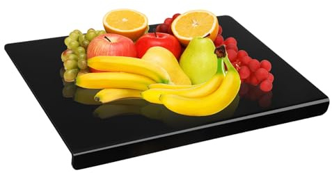 Tabla de cortar negra, tabla de cortar acrílica, para cocinas, tabla de cortar frutas antideslizante, protector de encimera, tabla de cortar de borde de mostrador, almohadilla de escritorio