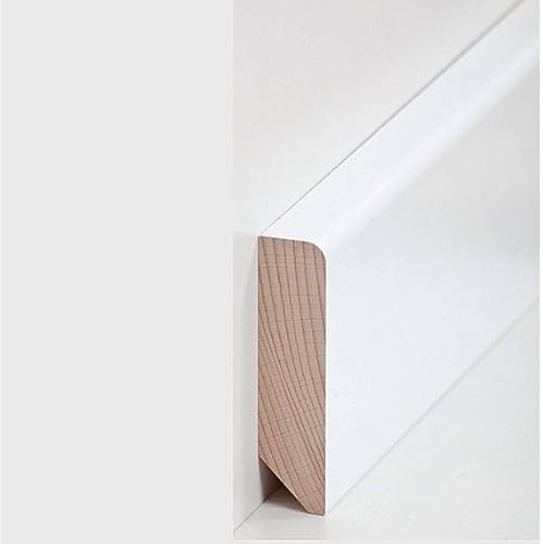 PROVISTON Lot de 5 plinthes en bois massif - 20 x 80 x longueurs tombantes jusqu'à environ 2400 mm, en bois massif blanc à coller, visser et clouer - Plinthe by PROVISTON - 12 m