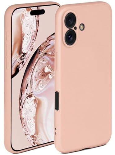 ONEFLOW Soft Case für iPhone 16 Hülle aus Silikon mit Kameraschutz, Silikonhülle mit erhöhtem Schutz fürs Display, Backcover Schutzhülle, weiche Handyhülle, Rosa