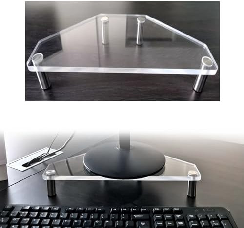 GZKDKZB Eck-Monitorständer, durchsichtiger Monitorständer aus Acryl, Eck-Monitorständer für den Schreibtisch, Schreibtisch-Aufbewahrungsregal, Laptop-Ständer, Büroorganisation, mehrere Höh