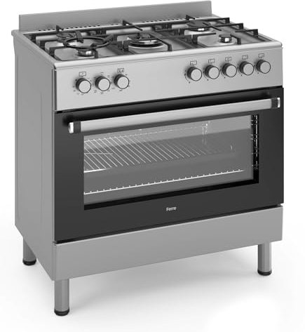 Ferre F9S50E7-X3-IN 90cm Dual Fuel Range Cooker With Double Turbo Fan & 5 Burner(1 Wok) - Stainless Steel