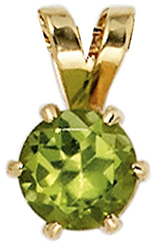 Anhänger mit Peridot grün & 585 Gold Gelbgold Halsschmuck Damen
