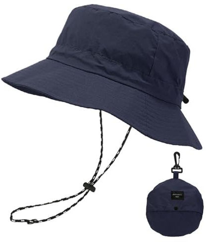FYting Sonnenhut Damen,Sommerhut Damen,Fischerhüte Faltbar(Marineblau)