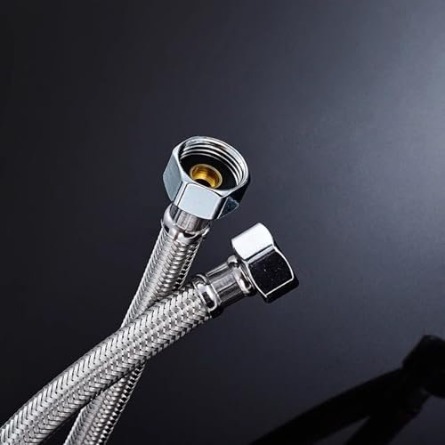 Geflochtene Flexible Edelstahl, Wasser-Heizung-Anschluss-Schlauch, G1/2 Weiblich X G1/2 Männlich, 304 Edelstahl Wasserversorgung Schlauchleitung Für Weibliche Eisen Wasserrohre Fitting(150cm)